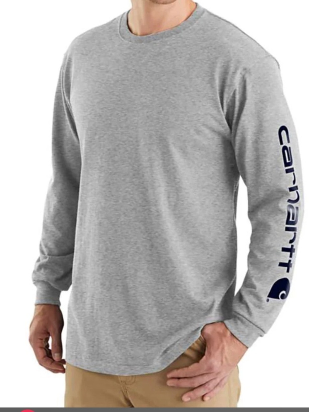 Carhartt Mens Dearborn Loose Long Sleeve T-Shirt Heather Grey XL